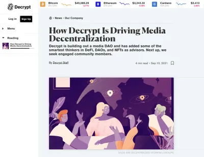 Decrypt, fer de lance de la décentralisation des médias