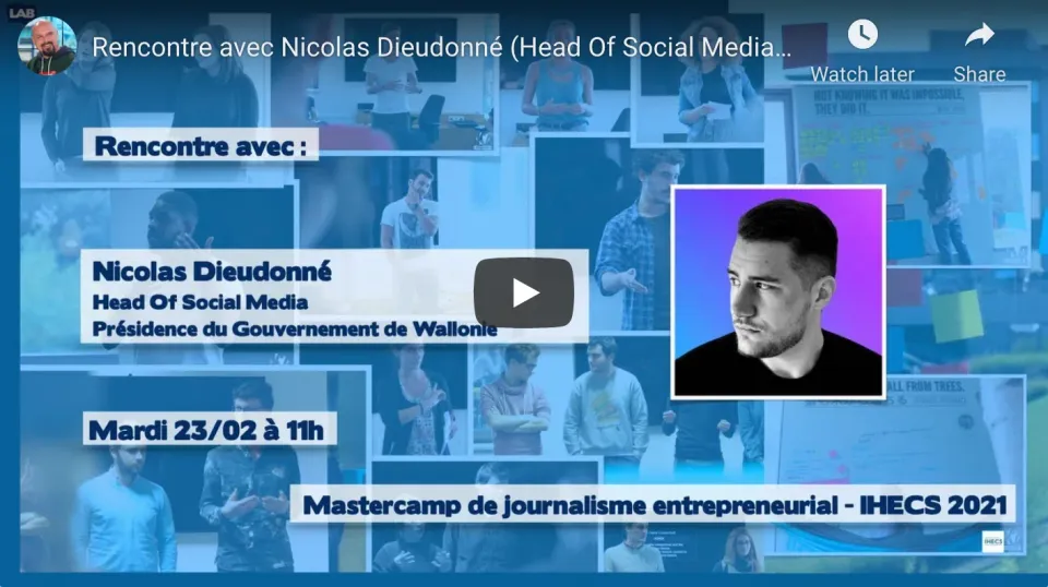 Rencontre avec Nicolas Dieudonné (Head Of Social Media - Présidence du Gouvernement de Wallonie)